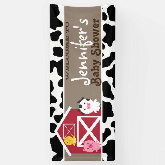 Banner - Farm Animals Baby shower (Verticaal)