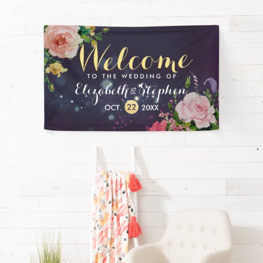 Banner Floral Paars Sparkle String Light (Insitu)