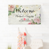 Banner Flowers en String Lights Rustic Wood (Insitu)