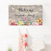 Banner Flowers String Lights Rustic Wood (Insitu)