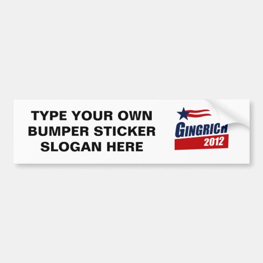 Banner GINGRICH 2012 Bumpersticker (Voorkant)