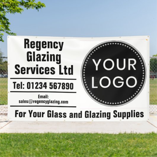 Banner Glas en Beglazing met uw Logo (Buitenkant)