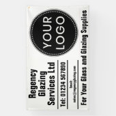 Banner Glas en Beglazing met uw Logo (Verticaal)