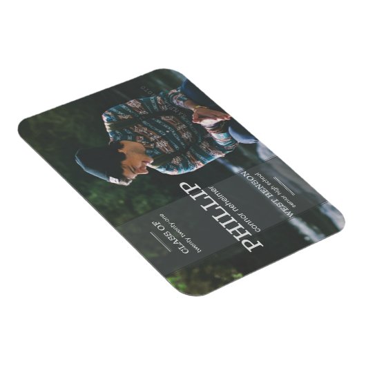 Banner Gray Foto Afstuderen Aankondiging Magneet (Rechterzijde)