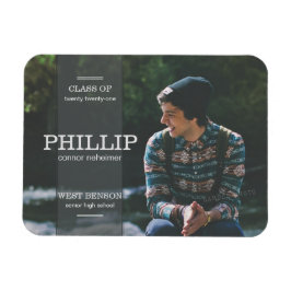 Banner Gray Foto Afstuderen Aankondiging Magneet