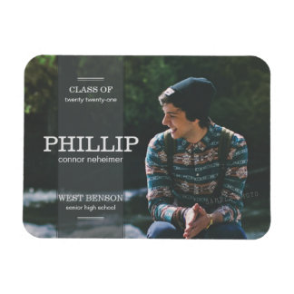 Banner Gray Foto Afstuderen Aankondiging Magneet