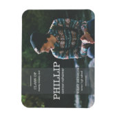 Banner Gray Foto Afstuderen Aankondiging Magneet (Verticaal)