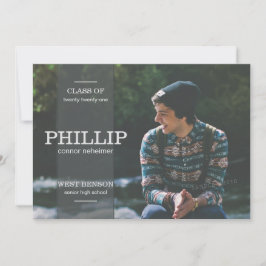 Banner Grey Photo Afstuderen Invitation Kaart