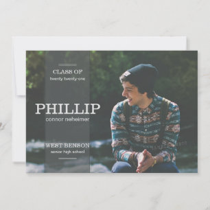 Banner Grey Photo Afstuderen Invitation Kaart