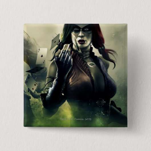Banner: Grundy, Harley, Batman Vierkante Button 5,1 Cm (Voorkant)
