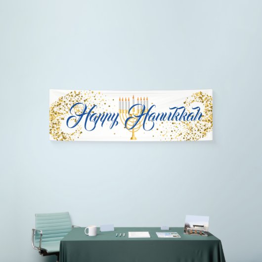 Banner-Happy Hanukkah binnen Spandoek (Beurs)