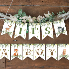 Banner het is een baby shower van de jongen Woodla