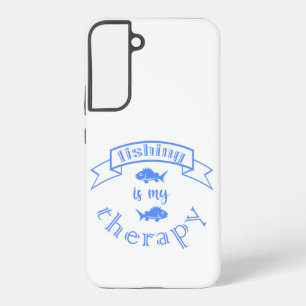 Banner lint quote Vissen is mijn therapie Samsung Galaxy Hoesje