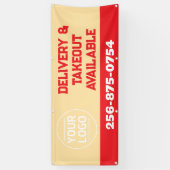 Banner met aangepaste tekst voor afhaalbezorging (Verticaal)