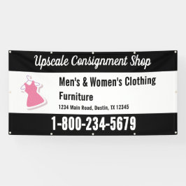 Banner met logo voor consignatiezaak
