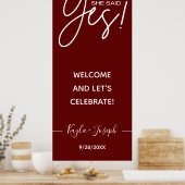 Banner met 'Ze heeft Ja gezegd' Aankondigingsposte Poster (Keuken)