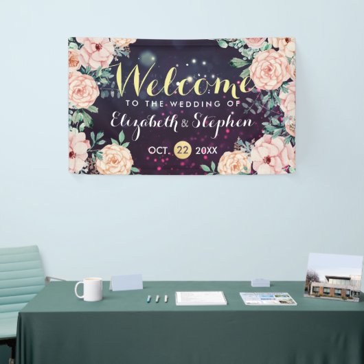 Banner Modern Floral Paarse Sparkle Lights (Beurs)