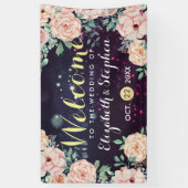 Banner Modern Floral Paarse Sparkle Lights (Verticaal)