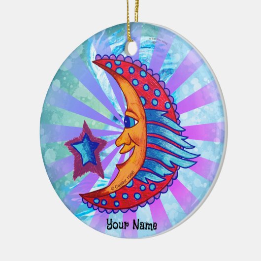 Banner Moon Keramisch Ornament (Links)