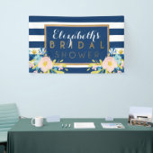 Banner Navy Striped Floral Vrijgezellenfeest (Beurs)