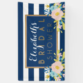 Banner Navy Striped Floral Vrijgezellenfeest (Verticaal)