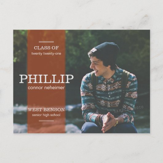 Banner Oranje Foto Afstuderen Aankondiging (Voorkant)