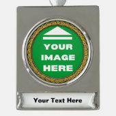 Banner Ornament - gepersonaliseerd - Afbeelding /  Verzilverd Banner Ornament (Voorkant)