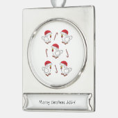 Banner Ornament Kippen Verzilverd Banner Ornament (Links)