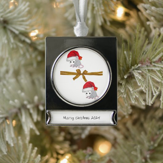 Banner Ornament Opossum Verzilverd Banner Ornament (Boom)