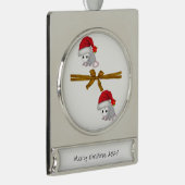 Banner Ornament Opossum Verzilverd Banner Ornament (Rechts)