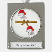 Banner Ornament Opossum Verzilverd Banner Ornament (Voorkant)