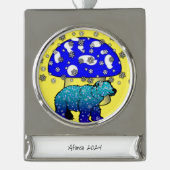 Banner Ornament Sneeuw Polar Beer Verzilverd Banner Ornament (Voorkant)