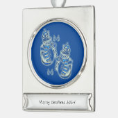 Banner Ornament Sneeuwman Verzilverd Banner Ornament (Links)