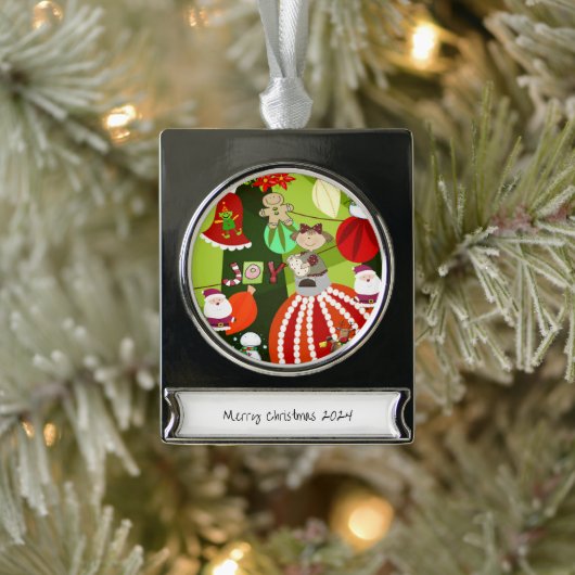 Banner Ornament Verzilverd Banner Ornament (Boom)