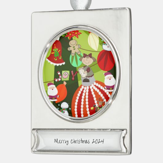 Banner Ornament Verzilverd Banner Ornament (Links)