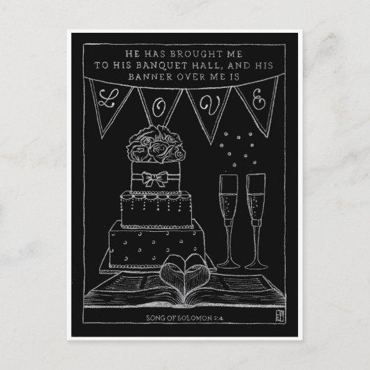 Banner over mij is Love Inspirerend Briefkaart (Voorkant)