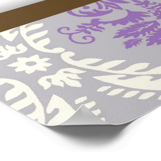 Banner Paarse Damask Party Poster (Hoek)