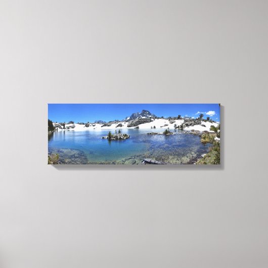Banner Peak en het bergmeer - Sierra Nevada Canvas Afdruk (Voorkant)