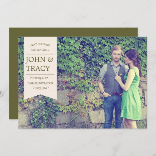 Banner Photo Save the Date Card (Voorkant / Achterkant)