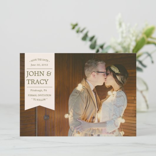 Banner Photo Save the Date Card (Staand voorkant)