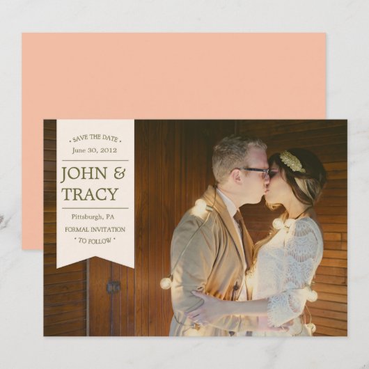 Banner Photo Save the Date Card (Voorkant / Achterkant)