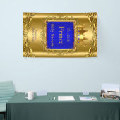Banner Prince Baby shower Blauw Goud 2 (Beurs)