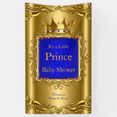 Banner Prince Baby shower Blauw Goud 2 (Verticaal)