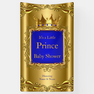 Banner Prince Baby shower Blauw Goud 2