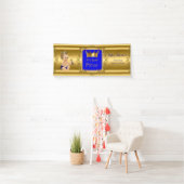 Banner Prince Baby shower Blauw Goud Blonde Boy (Insitu)