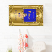 Banner Prince Baby shower Blauw Goud Brunette 2 (Insitu)
