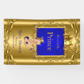 Banner Prince Baby shower Blauw Goud Brunette 2 (Horizontaal)