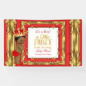 Banner Prince Baby shower Regal Rood Goud Etnisch (Horizontaal)