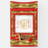 Banner Prince Baby shower Regal Rood Goud Etnisch (Verticaal)