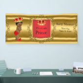 Banner Prince Baby shower Rood Goud Etnisch (Beurs)